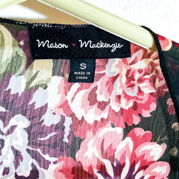 ⭐Mason & Mackenzie ⭐Black Colorful Floral ⭐️ Kimono Cardigan ⭐️ Flowing and FAB - Picture 12 of 12